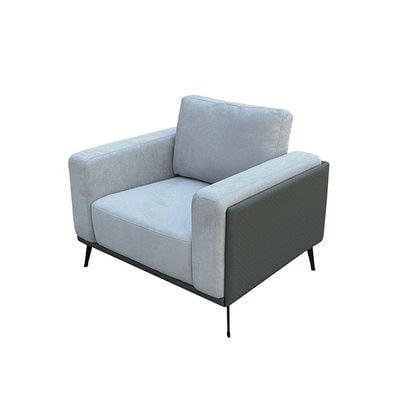 فيستا - أريكة قماشية بمقعد واحد - رمادي دافئ/رمادي داكن